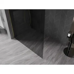 MEXEN/S - Kyoto-X Sprchová zástena WALK-IN 60 x 200, grafit 10 mm, zlato 800-060-101-50-40-X