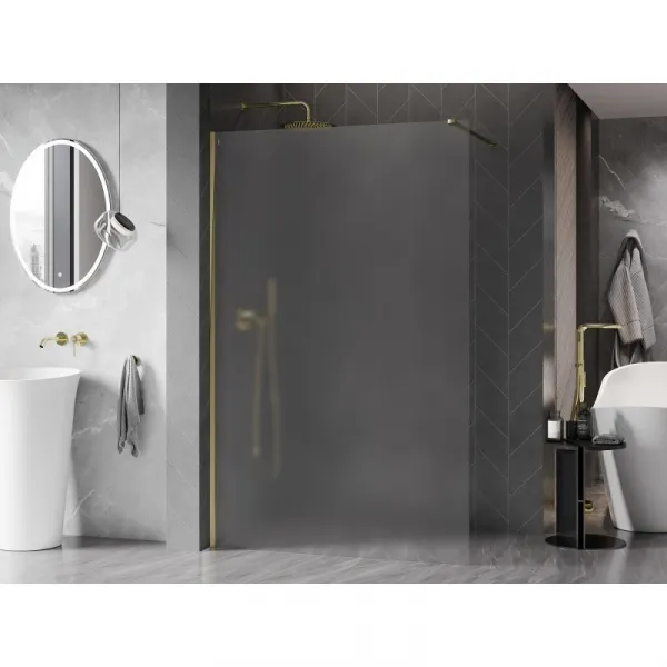 MEXEN/S - Kyoto-X Sprchová zástena WALK-IN 70 x 200, dekor 10 mm, zlato 800-070-101-50-30-X