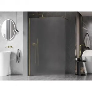 MEXEN/S - Kyoto-X Sprchová zástena WALK-IN 70 x 200, dekor 10 mm, zlato 800-070-101-50-30-X