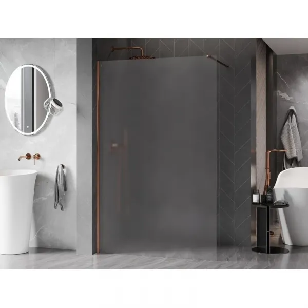 MEXEN/S - Kyoto-X Sprchová zástena WALK-IN 80 x 200, dekor 10 mm, ružové zlato 800-080-101-60-30-X