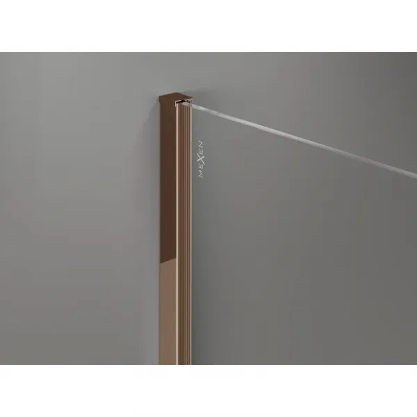 MEXEN/S - Kyoto-X Sprchová zástena WALK-IN 100 x 200, grafit 10 mm, ružové zlato 800-100-101-60-40-X