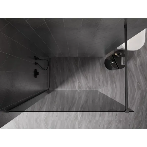 MEXEN/S - Kyoto-X Sprchová zástena WALK-IN 80 x 200, grafit 10 mm, grafit kartáčovaná 800-080-101-66-40-X