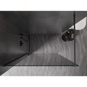 MEXEN/S - Kyoto-X Sprchová zástena WALK-IN 80 x 200, grafit 10 mm, grafit kartáčovaná 800-080-101-66-40-X