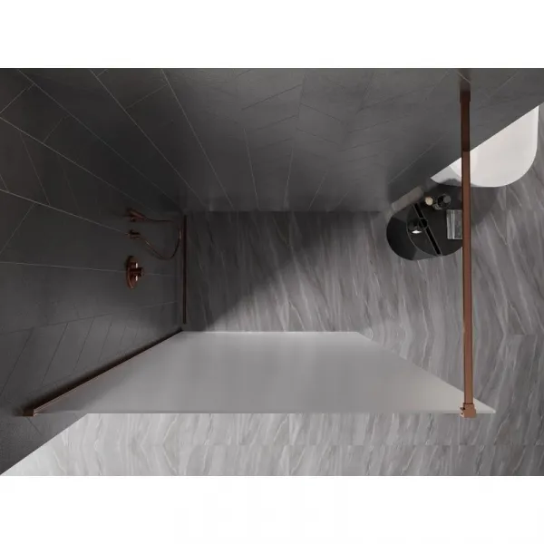 MEXEN/S - Kyoto-X Sprchová zástena WALK-IN 80 x 200, dekor 10 mm, ružové zlato 800-080-101-60-30-X