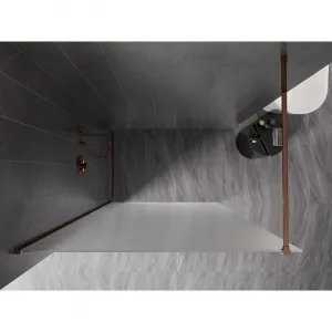 MEXEN/S - Kyoto-X Sprchová zástena WALK-IN 80 x 200, dekor 10 mm, ružové zlato 800-080-101-60-30-X