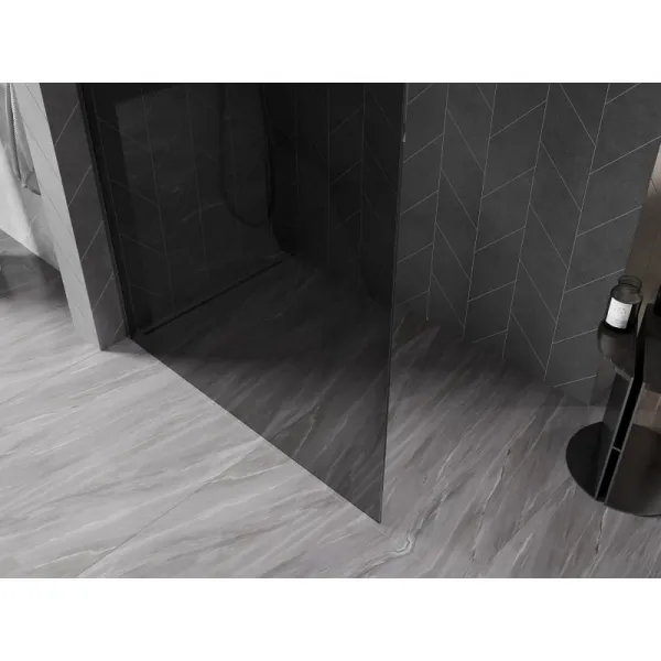 MEXEN/S - Kyoto-X Sprchová zástena WALK-IN 90 x 200, grafit 10 mm, grafit kartáčovaná 800-090-101-66-40-X