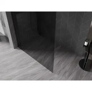 MEXEN/S - Kyoto-X Sprchová zástena WALK-IN 90 x 200, grafit 10 mm, grafit kartáčovaná 800-090-101-66-40-X