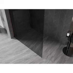 MEXEN/S - Kyoto-X Sprchová zástena WALK-IN 100 x 200, grafit 10 mm, ružové zlato 800-100-101-60-40-X