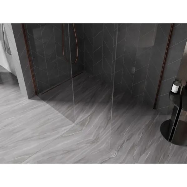 MEXEN/S - Kyoto-X Sprchová zástena WALK-IN 100 x 100, transparent 10 mm, ružové zlato 800-100-202-60-00-100-X