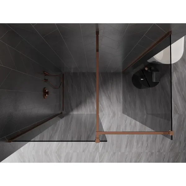 MEXEN/S - Kyoto-X Sprchová zástena WALK-IN 100 x 100, transparent 10 mm, ružové zlato 800-100-202-60-00-100-X