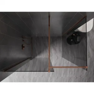 MEXEN/S - Kyoto-X Sprchová zástena WALK-IN 100 x 100, transparent 10 mm, ružové zlato 800-100-202-60-00-100-X
