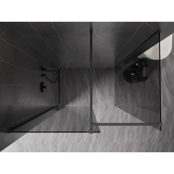 MEXEN/S - Kyoto-X Sprchová zástena WALK-IN 100 x 80, transparent 10 mm, grafit kartáčovaná 800-100-202-66-00-080-X
