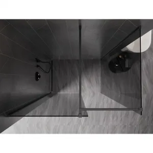 MEXEN/S - Kyoto-X Sprchová zástena WALK-IN 100 x 80, transparent 10 mm, grafit kartáčovaná 800-100-202-66-00-080-X