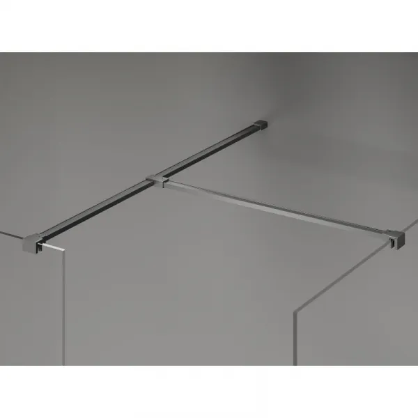 MEXEN/S - Kyoto-X Sprchová zástena WALK-IN 80 x 80, transparent 10 mm, grafit kartáčovaná 800-080-202-66-00-080-X