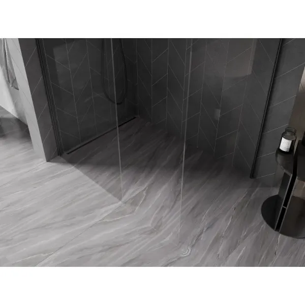 MEXEN/S - Kyoto-X Sprchová zástena WALK-IN 90 x 80, transparent 10 mm, grafit kartáčovaná 800-090-202-66-00-080-X