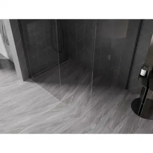 MEXEN/S - Kyoto-X Sprchová zástena WALK-IN 90 x 80, transparent 10 mm, grafit kartáčovaná 800-090-202-66-00-080-X