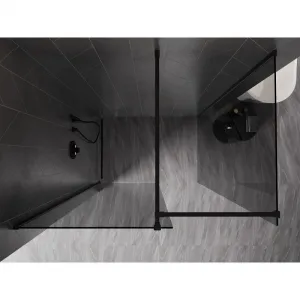MEXEN/S - Kyoto-X Sprchová zástena WALK-IN 100 x 80, transparent 10 mm, čierna 800-100-202-70-00-080-X