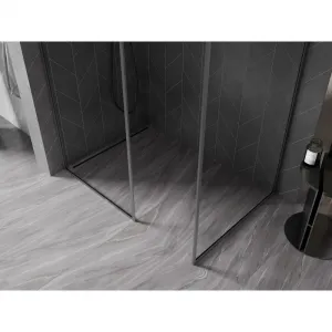 MEXEN/S - Kyoto-F Sprchová zástena WALK-IN s rámom 155 x 70, transparent 8 mm, grafit metal 800-155-202-04-95-070