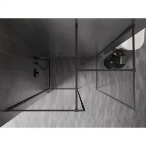 MEXEN/S - Kyoto-F Sprchová zástena WALK-IN s rámom 155 x 70, transparent 8 mm, grafit metal 800-155-202-04-95-070