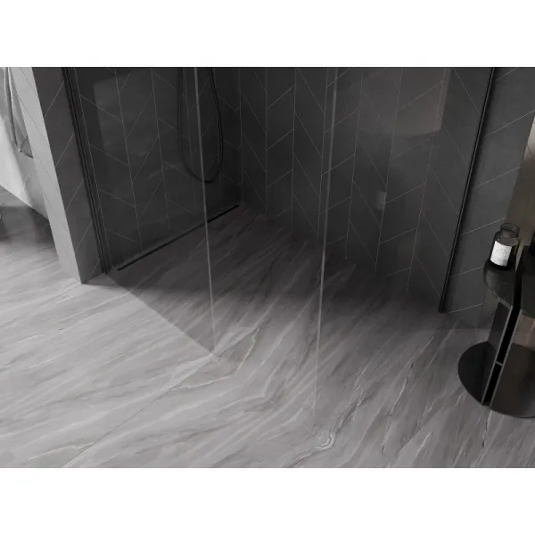 MEXEN/S - Kyoto-X Sprchová zástena WALK-IN 100 x 80, transparent 10 mm, grafit kartáčovaná 800-100-202-66-00-080-X