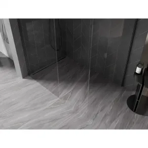 MEXEN/S - Kyoto-X Sprchová zástena WALK-IN 100 x 80, transparent 10 mm, grafit kartáčovaná 800-100-202-66-00-080-X