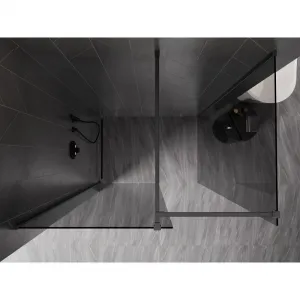 MEXEN/S - Kyoto-X Sprchová zástena WALK-IN 90 x 80, transparent 10 mm, grafit kartáčovaná 800-090-202-66-00-080-X