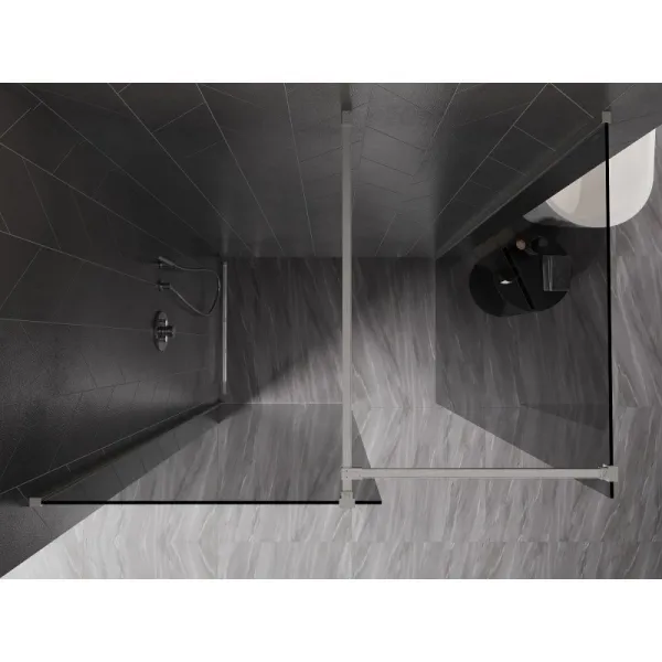 MEXEN/S - Kyoto-X Sprchová zástena WALK-IN 80 x 80, transparent 10 mm, nikel kartáčovaný 800-080-202-97-00-080-X