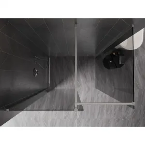 MEXEN/S - Kyoto-X Sprchová zástena WALK-IN 80 x 80, transparent 10 mm, nikel kartáčovaný 800-080-202-97-00-080-X