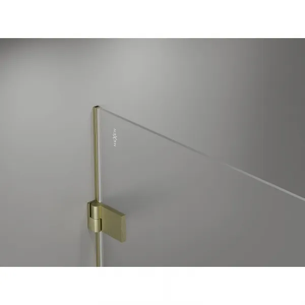 MEXEN/S - Lunar-B L sprchový kút dvere krídlové pravá 80 x 80, transparent, zlato kartáčovaná 832L-080-080-55-00-P