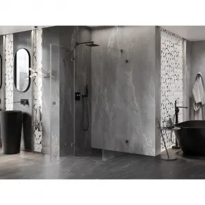 MEXEN/S - Lunar sprchovací kút dvere krídlové ľavá 70 x 70, transparent, grafit metal 834-070-070-95-00-L