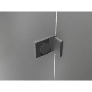 MEXEN/S - Lunar sprchový kút štvrťkruh krídlový 80 x 80, transparent, grafit metal 833-080L-080P-95-00