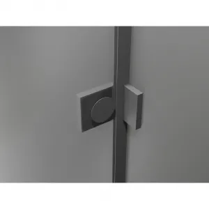 MEXEN/S - Lunar sprchový kút štvrťkruh krídlový 80 x 80, transparent, grafit metal 833-080L-080P-95-00