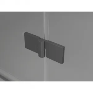 MEXEN/S - Lunar sprchový kút štvrťkruh krídlový 80 x 80, transparent, grafit metal 833-080L-080P-95-00