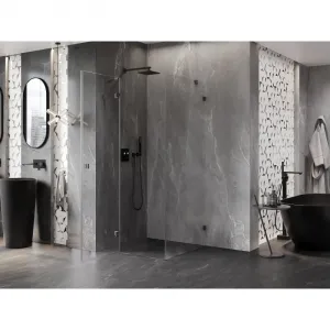MEXEN/S - Lunar sprchovací kút dvere krídlové ľavá 70 x 70, transparent, grafit kartáčovaná 834-070-070-66-00-L