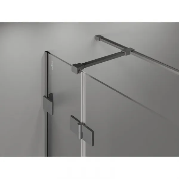 MEXEN/S - Lunar T sprchovací kút dvere krídlové ľavá 140 x 70, transparent, grafit metal 834T-140-070-95-00-L