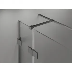 MEXEN/S - Lunar T sprchovací kút dvere krídlové ľavá 140 x 70, transparent, grafit metal 834T-140-070-95-00-L