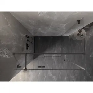 MEXEN/S - Lunar T sprchovací kút dvere krídlové ľavá 140 x 70, transparent, grafit metal 834T-140-070-95-00-L