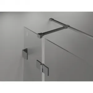 MEXEN/S - Lunar T sprchovací kút dvere krídlové ľavá 140 x 70, transparent, grafit metal 834T-140-070-95-00-L