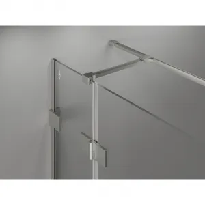 MEXEN/S - Lunar T sprchovací kút dvere krídlové ľavá 140 x 70, transparent, nikel kartáčovaný 834T-140-070-97-00-L