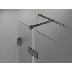 MEXEN/S - Lunar T sprchovací kút dvere krídlové pravá 135 x 70, transparent, grafit kartáčovaná 834T-135-070-66-00-P