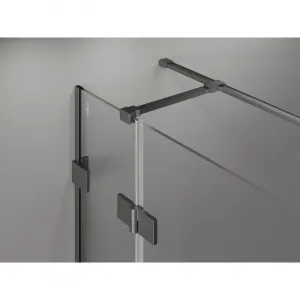 MEXEN/S - Lunar T sprchovací kút dvere krídlové pravá 110 x 70, transparent, grafit kartáčovaná 834T-110-070-66-00-P