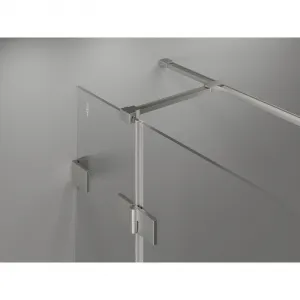 MEXEN/S - Lunar T sprchovací kút dvere krídlové ľavá 130 x 70, transparent, nikel kartáčovaný 834T-130-070-97-00-L