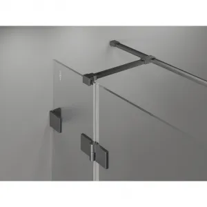 MEXEN/S - Lunar T sprchovací kút dvere krídlové pravá 110 x 70, transparent, grafit kartáčovaná 834T-110-070-66-00-P