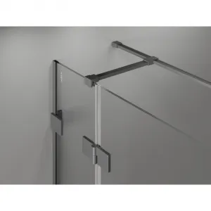 MEXEN/S - Lunar T sprchovací kút dvere krídlové pravá 140 x 70, transparent, grafit metal 834T-140-070-95-00-P
