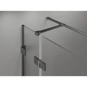 MEXEN/S - Lunar T sprchovací kút dvere krídlové pravá 135 x 70, transparent, grafit kartáčovaná 834T-135-070-66-00-P