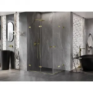 MEXEN/S - Lunar-F Duo sprchovací kút skladacie dvere 95 x 85, transparent, zlato 836-095L-085P-50-00