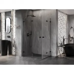 MEXEN/S - Lunar-F Duo sprchovací kút skladacie dvere 90 x 70, transparent, čierna 836-090L-070P-70-00