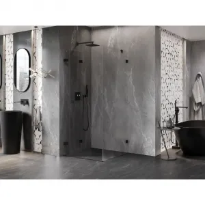 MEXEN/S - Lunar-F sprchovací kút skladacie dvere ľavá 80 x 80, transparent, čierna 836-080-080-70-00-L