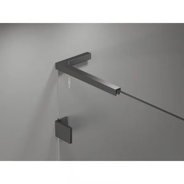 MEXEN/S - Lunar L vaňová zástena FIX 80 x 150, transparent, grafit metal 897L-080-000-95-00