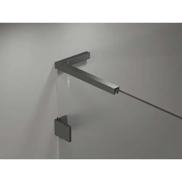 MEXEN/S - Lunar L sprchový kút štvrťkruh krídlový 100 x 100, transparent, grafit metal 833L-100L-100P-95-00